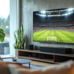 Watching a Soccer Game on a Large TV